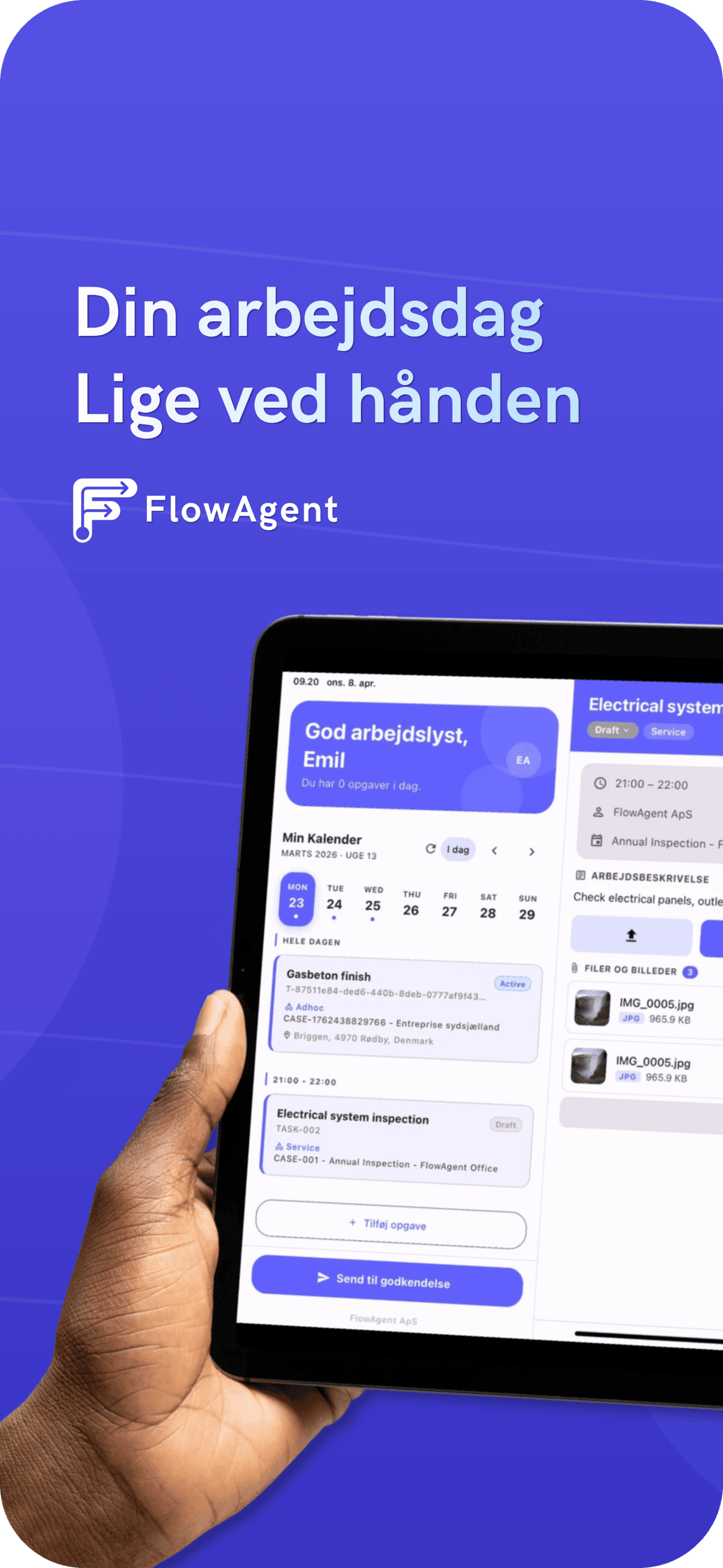 FlowAgent-appen: dagens opgaver
